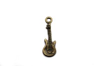Подвеска Гитара 24х8х2мм, отверстие 1,5мм, цвет античная бронза, сплав металлов, 22-129, 2шт