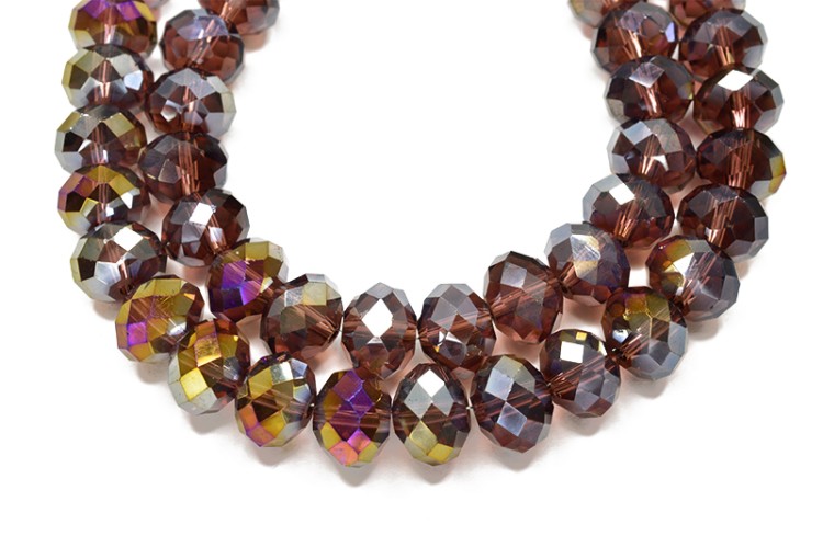 Бусина стеклянная Рондель 12х9мм, цвет фиолетовый, гальваническое покрытие, прозрачная, 510-012, 10шт Бусина стеклянная Рондель 12х9мм, цвет фиолетовый, гальваническое покрытие, прозрачная, 510-012, 10шт