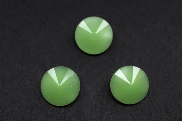 Риволи Matubo 12mm Czech Glass, цвет RV036 Green alabaster, 12-RV036, 1шт Риволи Matubo 12mm Czech Glass, цвет RV036 Green alabaster, 12-RV036, 1шт