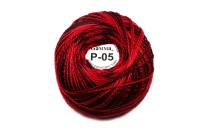 Нитки Ирис меланж, цвет Р-05 темно-красный/бордовый, 82м/10г, хлопок 100%, 1шт