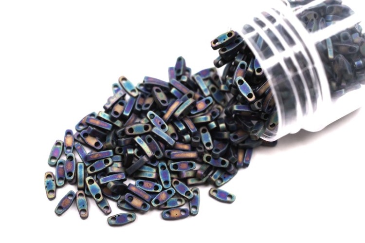 Бисер японский MIYUKI Quarter TILA #0401FR черный, матовый радужный непрозрачный, 5 грамм Бисер японский MIYUKI Quarter TILA #0401FR черный, матовый радужный непрозрачный, 5 грамм