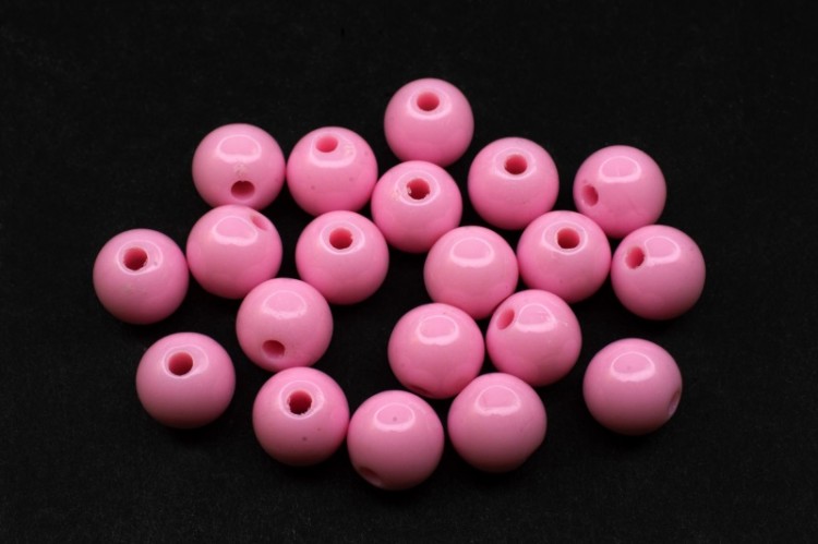 ОПТ Бусины акриловые круглые 8мм, отверстие 2мм, цвет розовый, 529-057, 500 грамм ОПТ Бусины акриловые круглые 8мм, отверстие 2мм, цвет розовый, 529-057, 500 грамм
