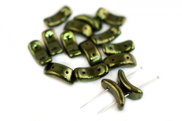 Бусины Bow beads 3,5х15мм, два отверстия 0,8мм, цвет 23980/14495 зеленый блестящий, 729-005, около 10г (около 12шт) Бусины Bow beads 3,5х15мм, два отверстия 0,8мм, цвет 23980/14495 зеленый блестящий, 729-005, около 10г (около 12шт)