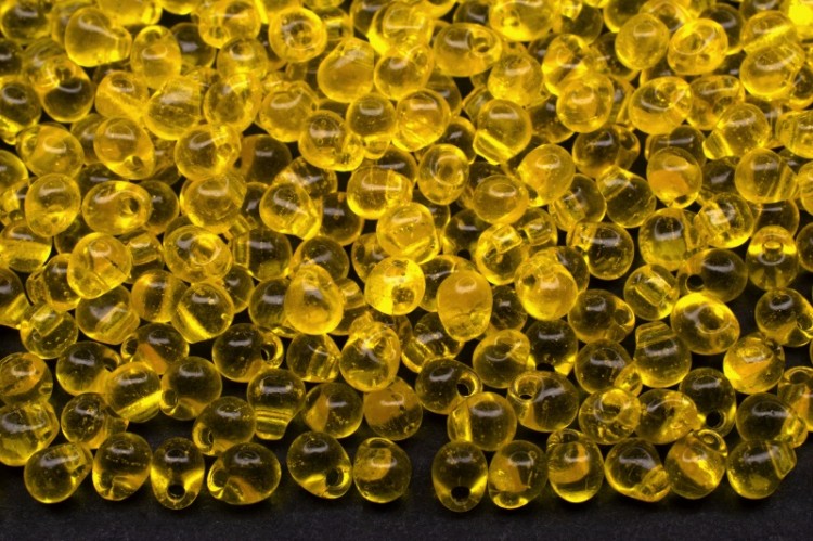 Бисер MIYUKI Drops 3,4мм #0136 желтый, прозрачный, 10 грамм Бисер MIYUKI Drops 3,4мм #0136 желтый, прозрачный, 10 грамм