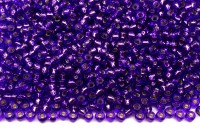 Бисер японский MIYUKI круглый 11/0 #1344 фиолетовый, серебряная линия внутри, 10 грамм