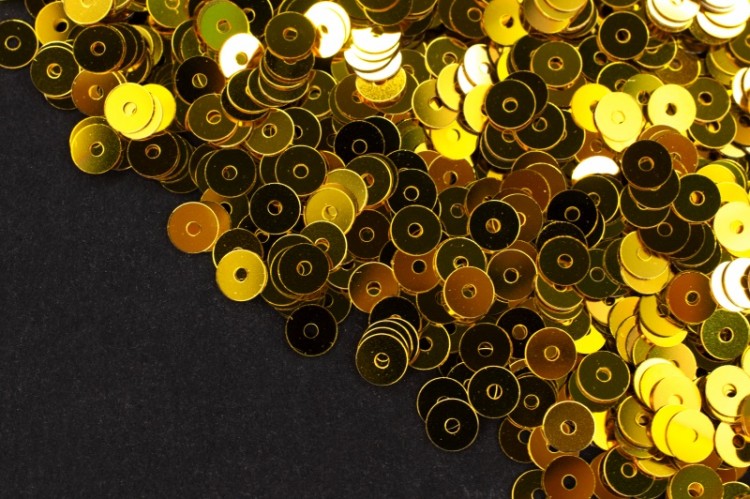 Итальянские пайетки плоские 4мм, цвет #2215 Oro, 3 грамма Итальянские пайетки плоские 4мм, цвет #2215 Oro, 3 грамма