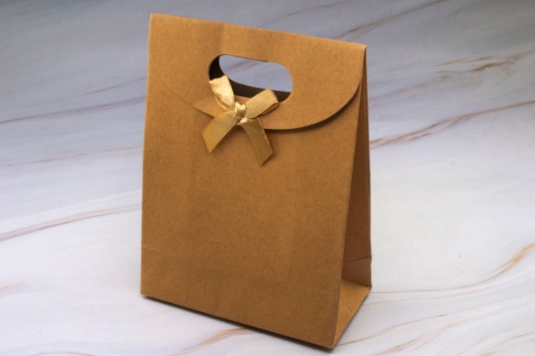 Подарочный пакет 16х12см, цвет коричневый, картон, 31-017, 1шт Подарочный пакет 16х12см, цвет коричневый, картон, 31-017, 1шт