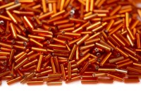 Бисер китайский Стеклярус размер 7мм, цвет 025 оранжевый, 450г