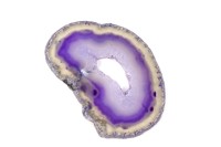 Срез Агата природного, оттенок фиолетовый, 72х48х4,5мм, отверстие 2мм, 37-187, 1шт