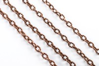 Цепочка для бижутерии звено овальное 4х3х1мм с насечкой, цвет медь железо, 27-076, 1м