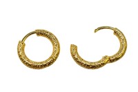 Серьги кольца Конго 18х18х3мм, латунь, позолота, 21-417, 1 пара
