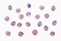 Бусины биконусы хрустальные 3мм, цвет LIGHT AMETHYST AB, 745-055, 20шт