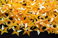 Пайетки фигурные Звезда, размер 10х10х0,8мм, отверстие 1мм, цвет желтый, 1022-051, 10 грамм