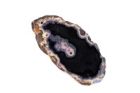 Срез Агата природного, оттенок чёрный, 69х35х5мм, отверстие 2мм, 37-407, 1шт