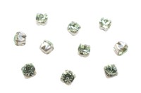 Шатоны Preciosa Maxima 3,2мм в оправе, цвет chrysolit DF/silver, 63-210, 10шт