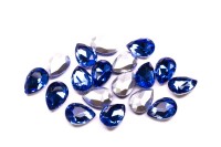 Кристалл Капля 10х7х4мм, цвет синий, стекло, 26-096, 2шт