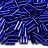 Бисер японский Miyuki Bugle стеклярус 6мм #0048 сапфир, серебряная линия внутри, 10 грамм - Бисер японский Miyuki Bugle стеклярус 6мм #0048 сапфир, серебряная линия внутри, 10 грамм