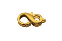 Замок-карабин 20х10х5мм, отверстие 2мм, цвет золото, латунь, 18К позолота, 07-097, 1шт