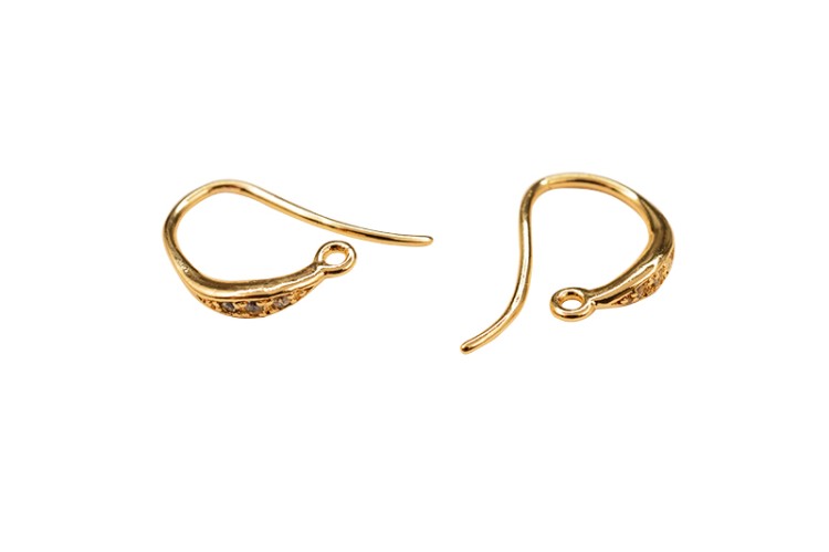 Основа для серег 15х11мм, отверстие 1мм, цвет золото, латунь/цирконий, 18К позолота, 21-110, 1 пара Основа для серег 15х11мм, отверстие 1мм, цвет золото, латунь/цирконий, 18К позолота, 21-110, 1 пара