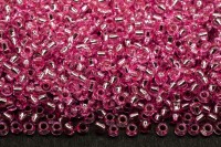 Бисер японский TOHO круглый 11/0 #0038 розовый, серебряная линия внутри, 10 грамм