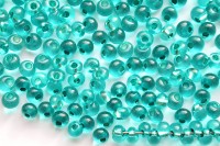 Бисер чешский PRECIOSA Дропс 5/0 18265 бирюзовый серебряная линия внутри, 50 грамм