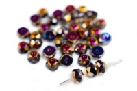 Бусины Hill beads 8мм, отверстие 0,5мм, цвет 23980/29503 разноцветный перелив, 722-026, около 10г (около 24шт)