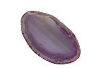 Срез Агата природного, оттенок фиолетовый, 71х41х5мм, отверстие 2мм, 37-197, 1шт