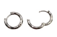 Серьги кольца Конго 17х19х3мм, латунь, родий, 21-426, 1 пара