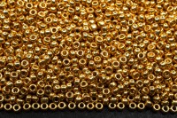 Бисер японский MIYUKI круглый 15/0 #4202 золото, Duracoat гальванизированный, 10 грамм