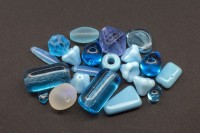 Бусины МИКС №009 Preciosa, голубая гамма, стеклянные, 25г (около 29шт)