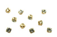 Шатоны Preciosa Maxima 3,2мм в оправе, цвет chrysolit DF/gold, 63-209, 10шт