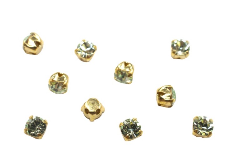 Шатоны Preciosa Maxima 3,2мм в оправе, цвет chrysolit DF/gold, 63-209, 10шт Шатоны Preciosa Maxima 3,2мм в оправе, цвет chrysolit DF/gold, 63-209, 10шт