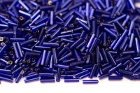 Бисер китайский Стеклярус размер 7мм, цвет 028 синий, 450г