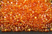 Бисер японский MIYUKI Delica цилиндр 11/0 DB-0151 мандарин прозрачный радужный, 5 грамм