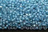 Бисер японский TOHO Treasure цилиндрический 11/0 #0792 хрусталь/небесно-голубой радужный, окрашенный изнутри, 5 грамм