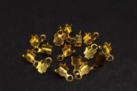 Зажим-концевик для стразовой цепи 3,5х7,0мм, внутренний размер 3мм, цвет золото, латунь, 04-104, 10шт