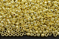 Бисер японский TOHO круглый 11/0 #PF0559 желтое золото, Permanent Finish гальванизированный, 10 грамм