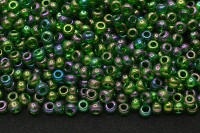 Бисер чешский PRECIOSA круглый 6/0 51060 зеленый прозрачный радужный, 50г
