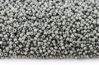 Бисер китайский круглый размер 12/0, цвет 0975 серый непрозрачный блестящий, 450г