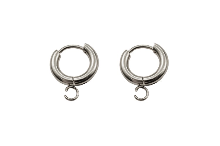 Серьги кольца Конго с петелькой 16х13,5х2,5мм, отверстие 2,5мм, цвет стальной, хирургическая сталь, 21-620, 1 пара Серьги кольца Конго с петелькой 16х13,5х2,5мм, отверстие 2,5мм, цвет стальной, хирургическая сталь, 21-620, 1 пара