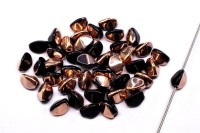 Бусины Pinch beads 5х3мм, отверстие 0,8мм, цвет 23980/27101 черный/золотой капри, 755-096, 10г (около 117шт)