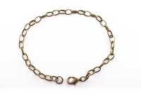 Основа для браслета Цепочка с карабином 20,5см, ячейка 7х4,5х1мм, цвет античная бронза, сплав металлов, 16-004, 1шт