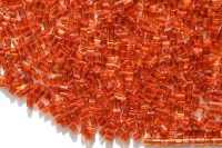 Бисер китайский рубка размер 11/0, цвет 0324 янтарный, красная линия внутри, 450г