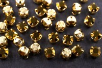 Шатоны Preciosa Maxima 4мм в оправе, цвет crystal DF Monte Carlo/gold, 63-067, 10шт