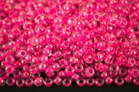 Бисер японский TOHO круглый 6/0 #0978 розовый неон, Luminous, окрашенный изнутри, 10 грамм