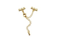 Коннектор-соединитель 1х3 с карабином 8х14х1,5мм, латунь, позолота, 14-296, 1комплект