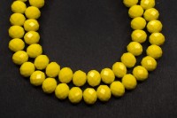 Бусина стеклянная Рондель 10х8мм, цвет желтый, непрозрачная, 509-042, 10шт
