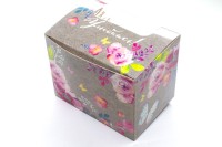 Подарочная коробочка Улыбнись 10х8х7см, цвет серый, картон, 31-041, 1шт