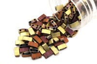 Бисер японский MIYUKI Half TILA #55046 Black California Gold Rush Matted, матовый непрозрачный, 5 грамм