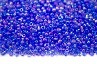 Бисер китайский круглый размер 12/0, цвет 0166 голубой прозрачный радужный, 450г